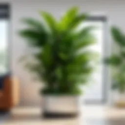 Lush indoor plant arrangement improving air quality
