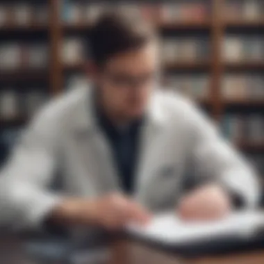 Deaf man reading braille at a library