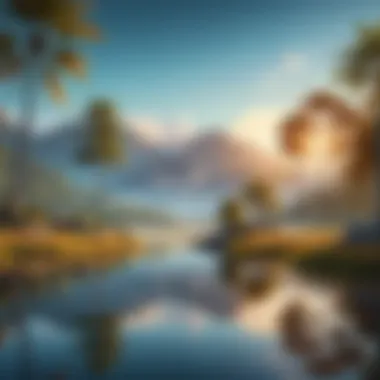 Tranquil Landscape Reflecting Inner Peace A serene landscape symbolizing tranquility and introspection.