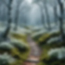 A serene path diverging in a lush forest