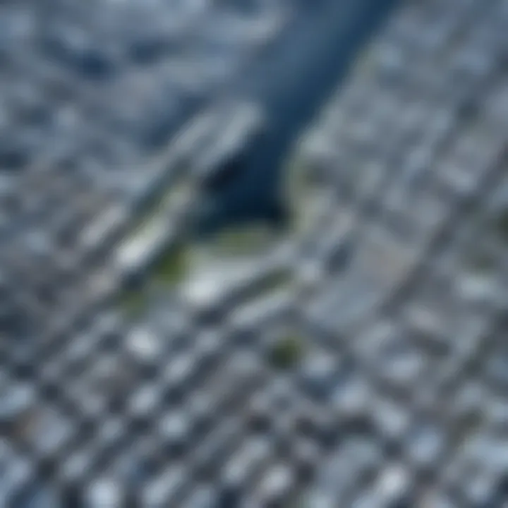 Satellite imagery showcasing urban development