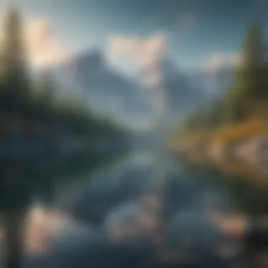 Serenity by the mountain lake for self-discovery