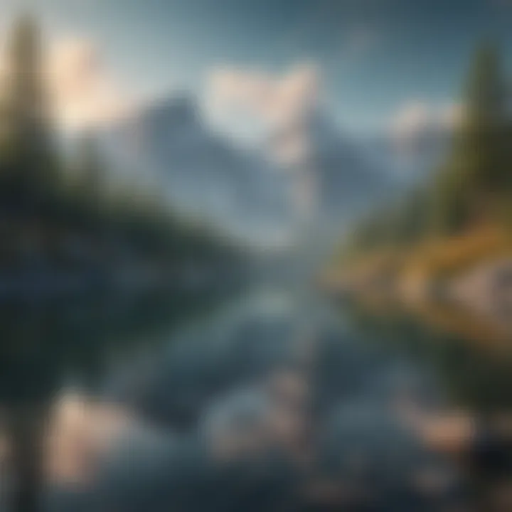 Serenity by the mountain lake for self-discovery