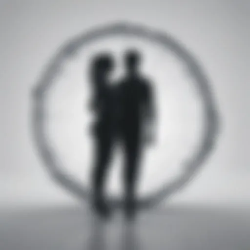 Silhouette of a couple standing together symbolizing dependency