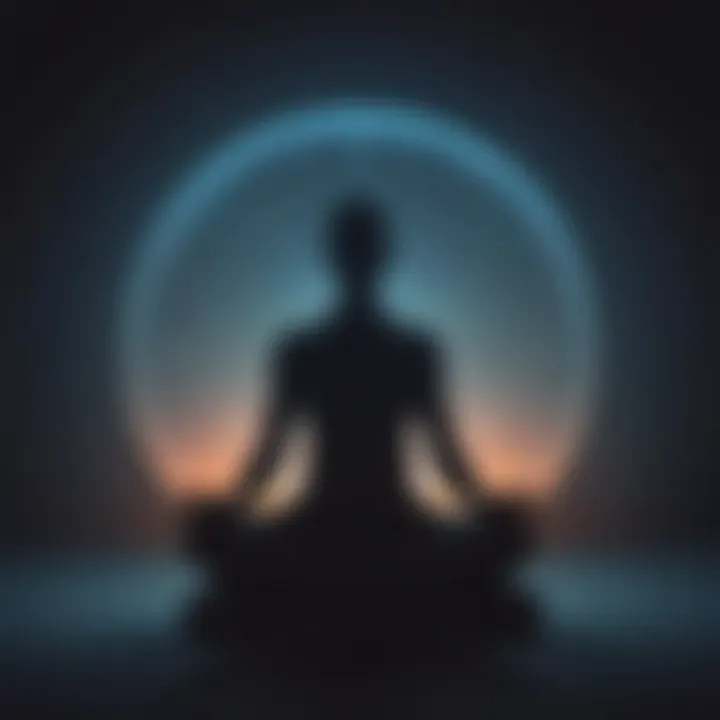 Silhouette of person in deep meditation