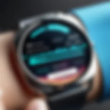 Close-up of smartwatch displaying health monitoring data