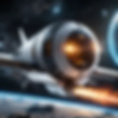 Futuristic Spacecraft: Pioneering the Next Frontier An artistic illustration of a futuristic spacecraft traveling through the stars.