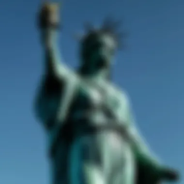 Symbol of Hope and Freedom The statue symbolizing hope and freedom reflecting Lazarus's themes