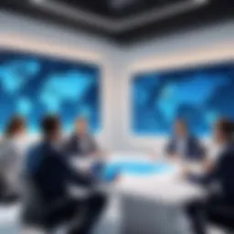 A strategic meeting between business representatives discussing sponsorship opportunities.