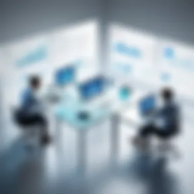 Team Dynamics in Action A diverse team collaborating harmoniously on a project
