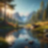 A serene landscape representing tranquility amidst chaos