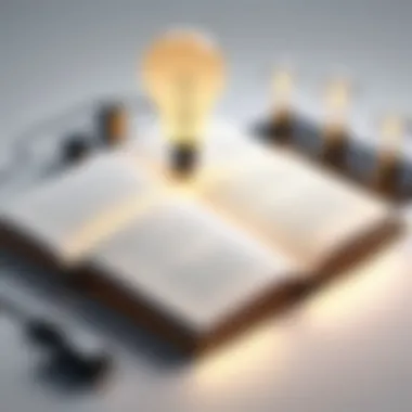 An open book with light bulbs symbolizing innovative tools