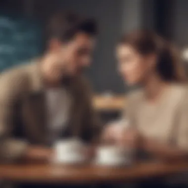 Couple having a heartfelt conversation over coffee