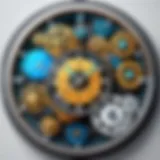 A clock with gears symbolizing time management