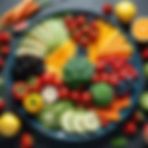 A colorful plate filled with a variety of fresh fruits and vegetables