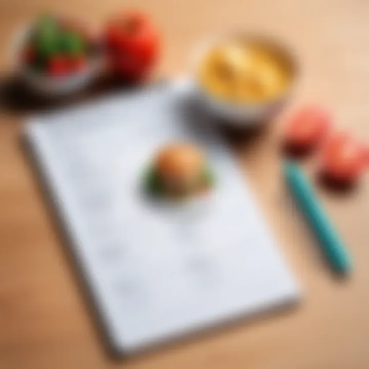 A balanced meal plan outlined on a notepad