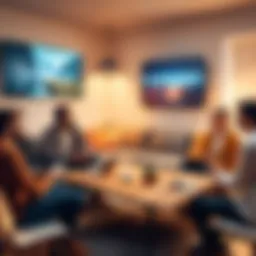 A cozy gathering of friends engaging in deep conversation