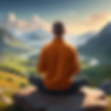 Embracing Mindfulness to Combat Phone Dependency A serene landscape promoting mindfulness away from devices