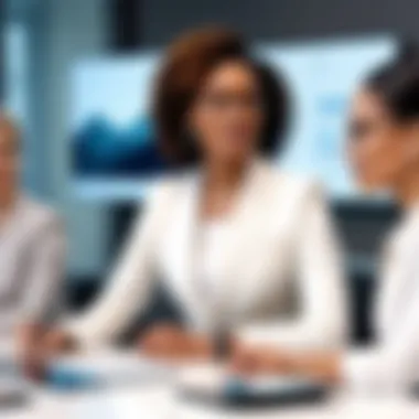 A diverse group of female executives in a boardroom