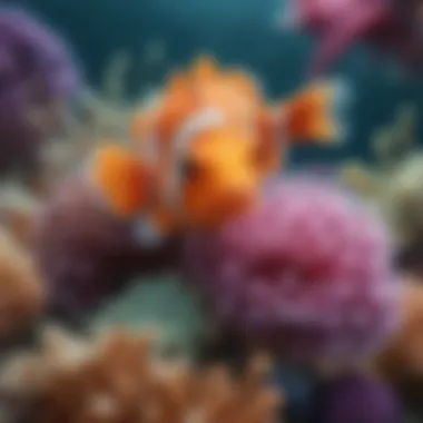 Color Symphony Underwater Colorful clownfish and vibrant sea anemones showcasing mutualistic symbiosis