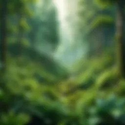 A lush green forest symbolizing biodiversity and conservation efforts.