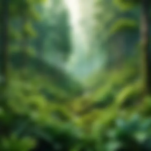 A lush green forest symbolizing biodiversity and conservation efforts.