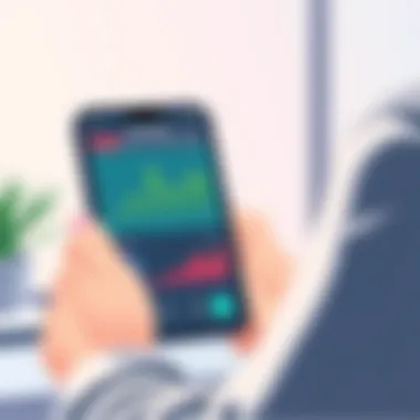 Progress Tracking and Analysis User tracking progress on a fitness app with a smart device