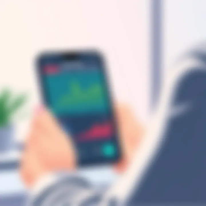 Progress Tracking and Analysis User tracking progress on a fitness app with a smart device