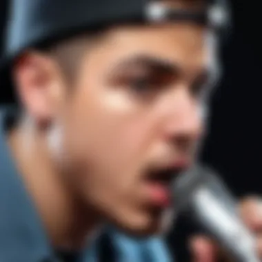 Precision in Beatboxing Techniques Close-up of beatbox techniques being executed with precision