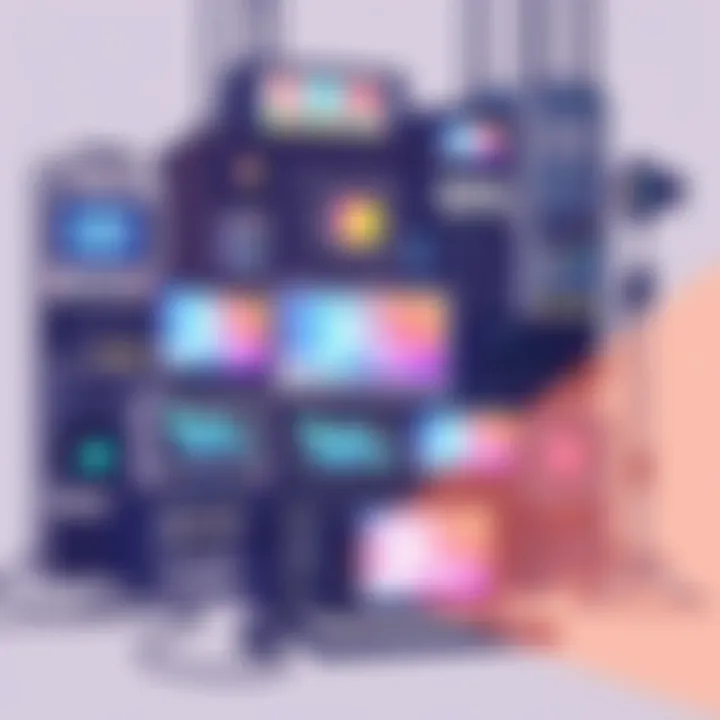 An intricate setup of technology used in magic video production