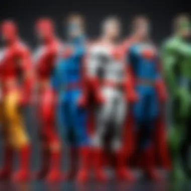 Evolution of a Superhero Concept art illustrating the evolution of a superhero character.