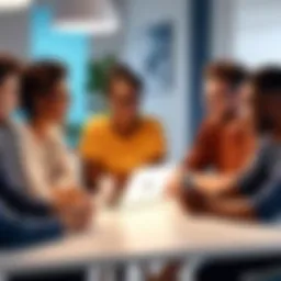 A group of diverse adults engaging in meaningful conversation