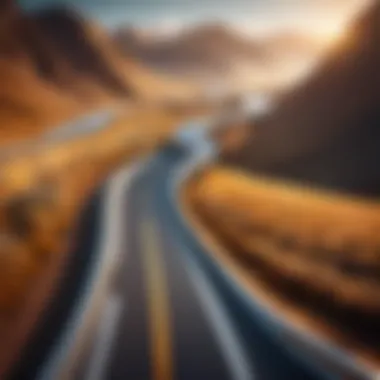 The Journey Ahead A winding road symbolizing the journey to success