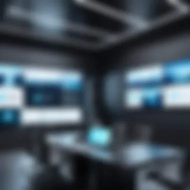 Optimal Video Conferencing Environment High-quality video conferencing setup with multiple screens