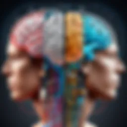 Illustration depicting the contrast between left and right brain functions