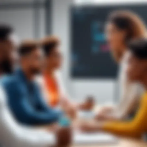 A vibrant discussion on diversity with diverse individuals engaged in conversation