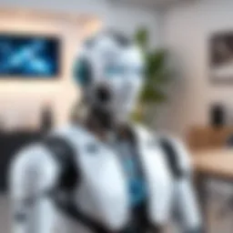 A futuristic robot assisting in a smart home environment