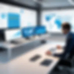A digital workspace showcasing remote collaboration tools