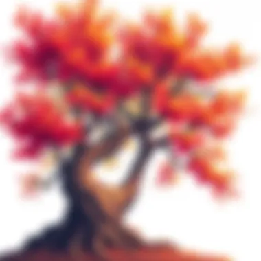 Embracing Individuality A vibrant tree with uneven branches, depicting individuality