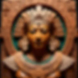 Representation of Itzamná, the supreme god in Maya mythology, depicted in ancient carvings.