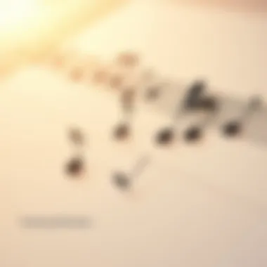 The Flow of Healing Melodies A close-up of musical notes flowing on a staff