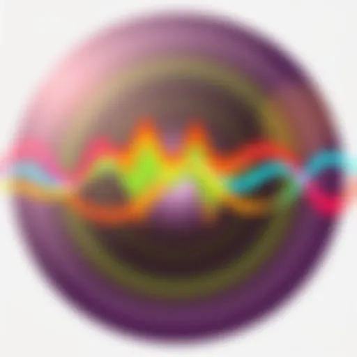 Abstract representation of sound waves with vibrant colors