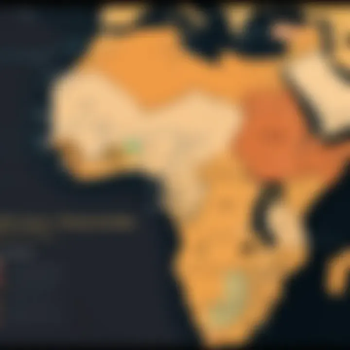 A historic map illustrating African American migration patterns.