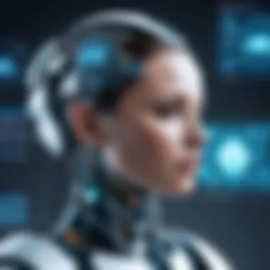 Future of AI in Mental Health Care A futuristic vision of AI integration in mental health care.