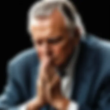 Billy Graham in Prayer Reflecting on His Faith Billy Graham in prayer reflecting on his faith