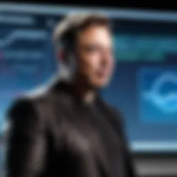 Elon Musk presenting at a conference