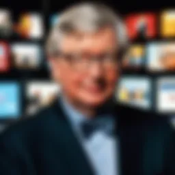 Roger Ebert at a film festival, engaging with cinema enthusiasts