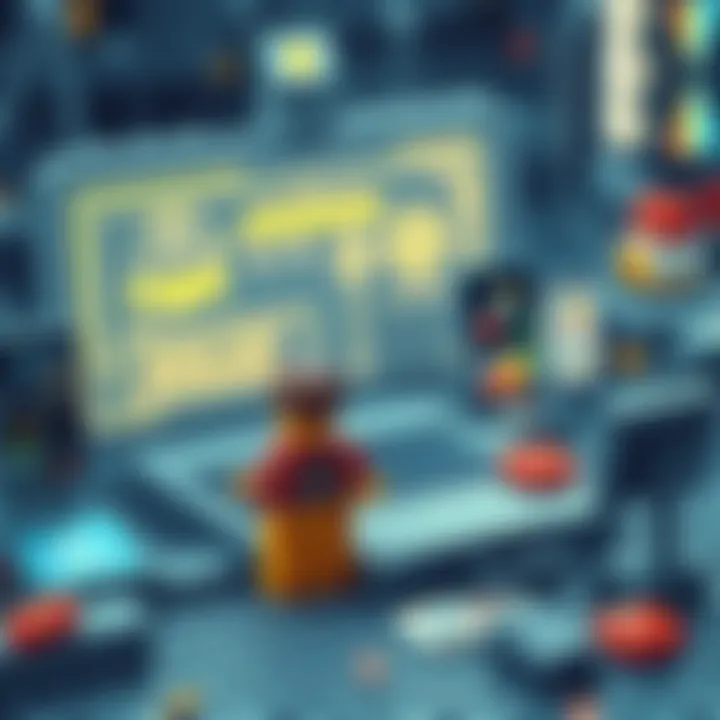 A futuristic concept showcasing the integration of Lego in technology and innovation