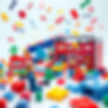 A vibrant display of Lego sets inspiring imaginative play