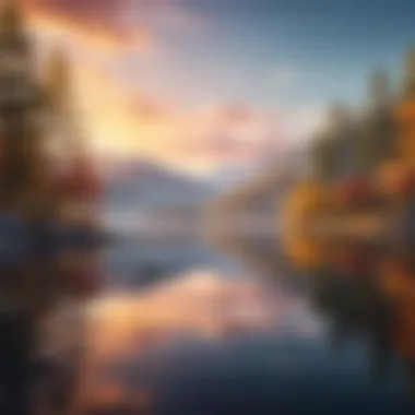 Embracing Serenity: The Beauty of Stillness A serene landscape with a tranquil lake reflecting the sky